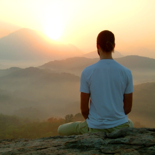 Meditation at sunrise